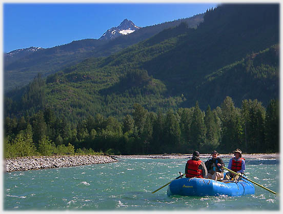 Rafting under Remote Peak